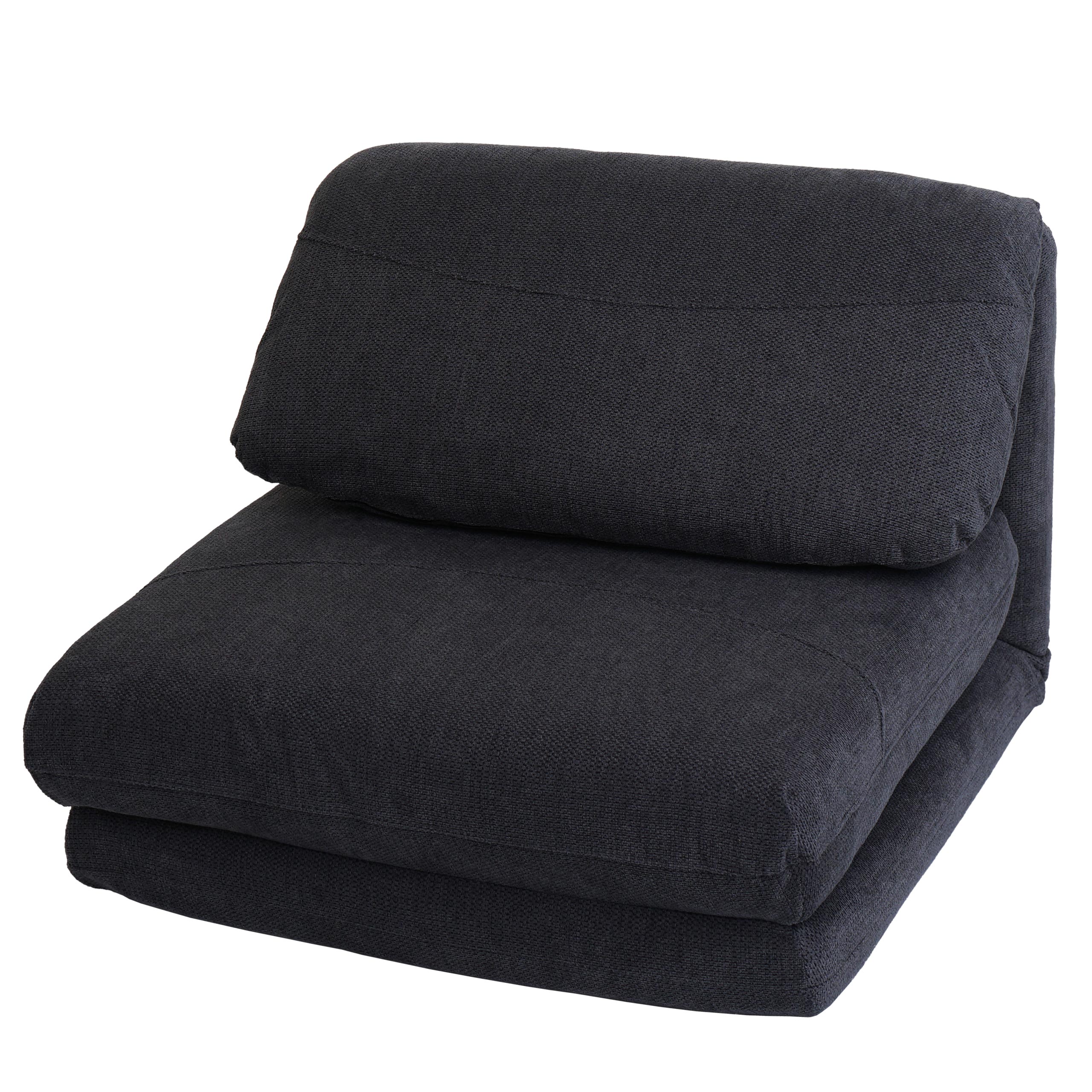Rozkládací polohovatelné křeslo na spaní HWC-E68, látka/textil - tmavě šedá