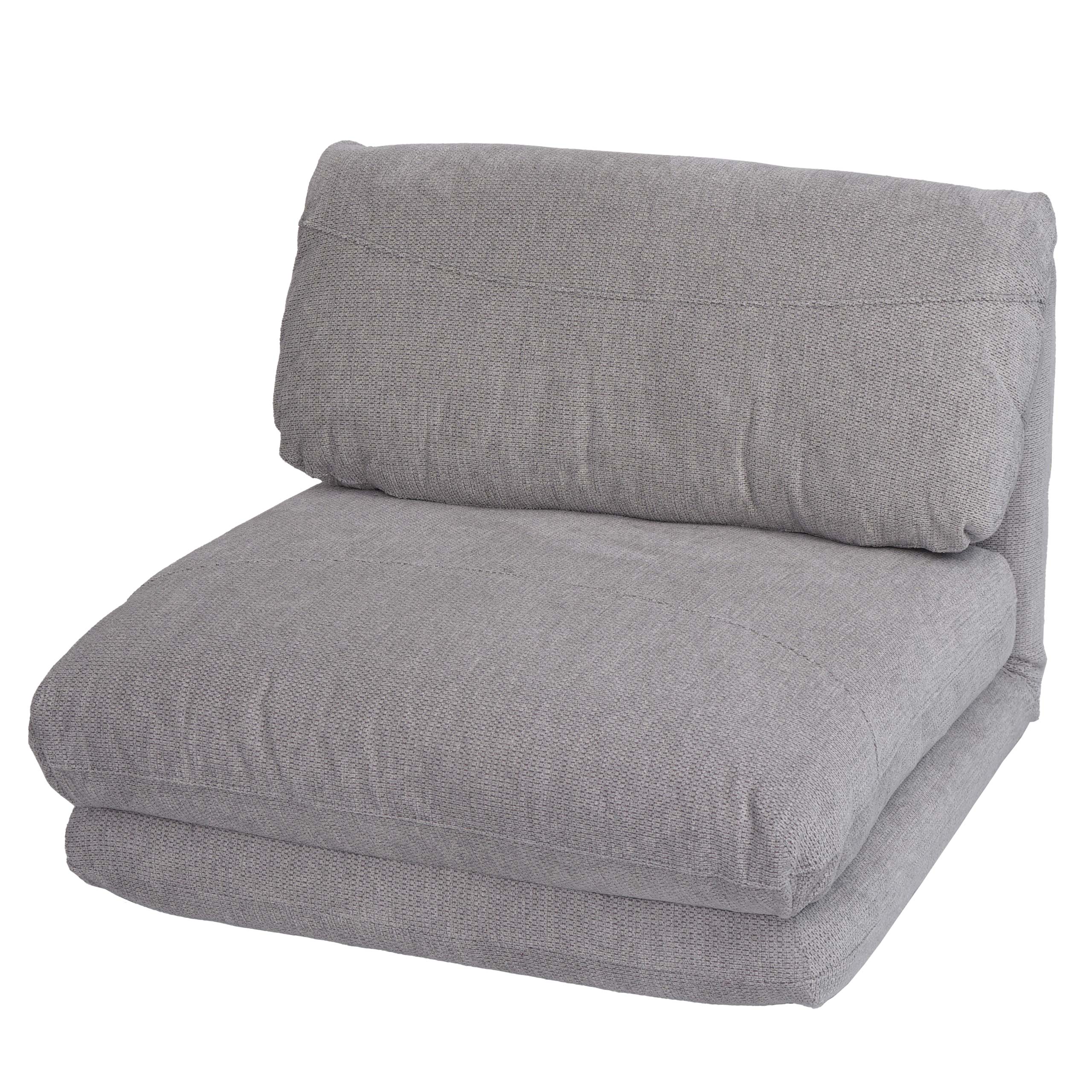 Rozkládací polohovatelné křeslo na spaní HWC-E68, látka/textil - světle šedá