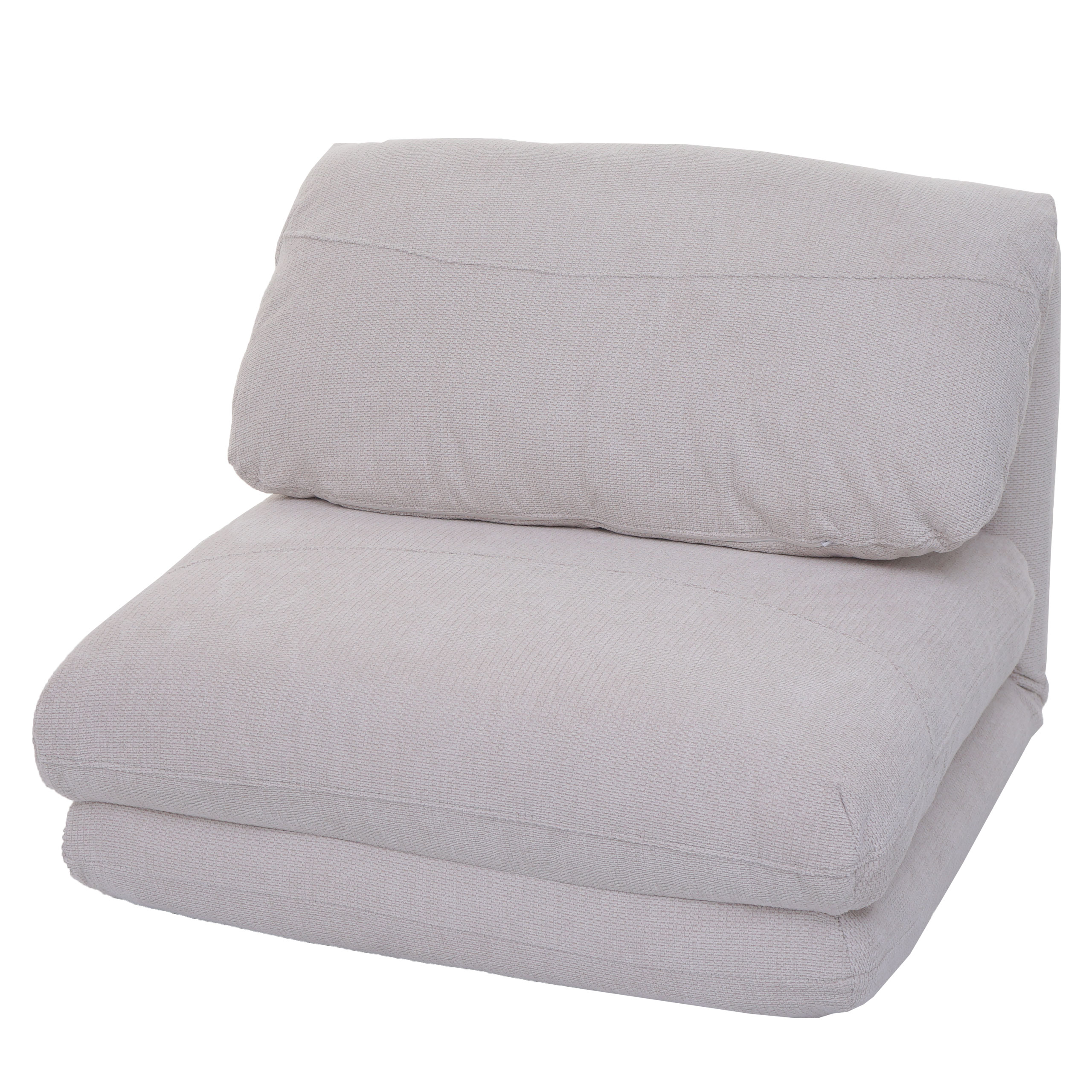 Rozkládací polohovatelné křeslo na spaní HWC-E68, látka/textil - béžová