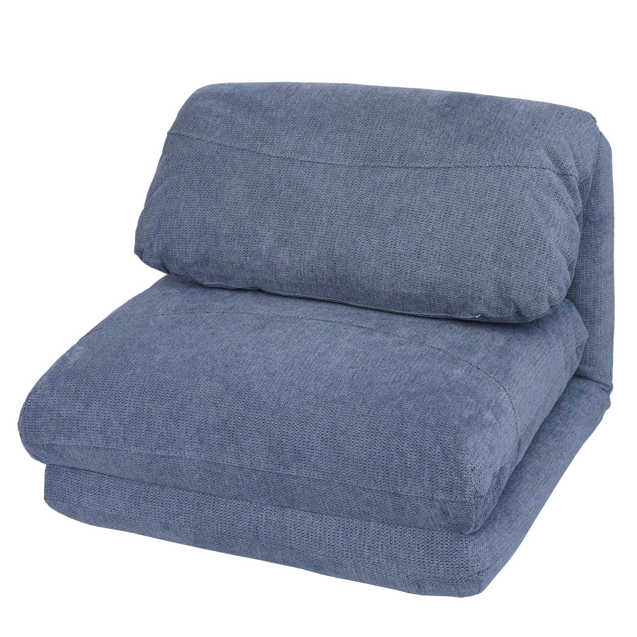 Rozkládací polohovatelné křeslo na spaní HWC-E68, látka/textil - světle modrá