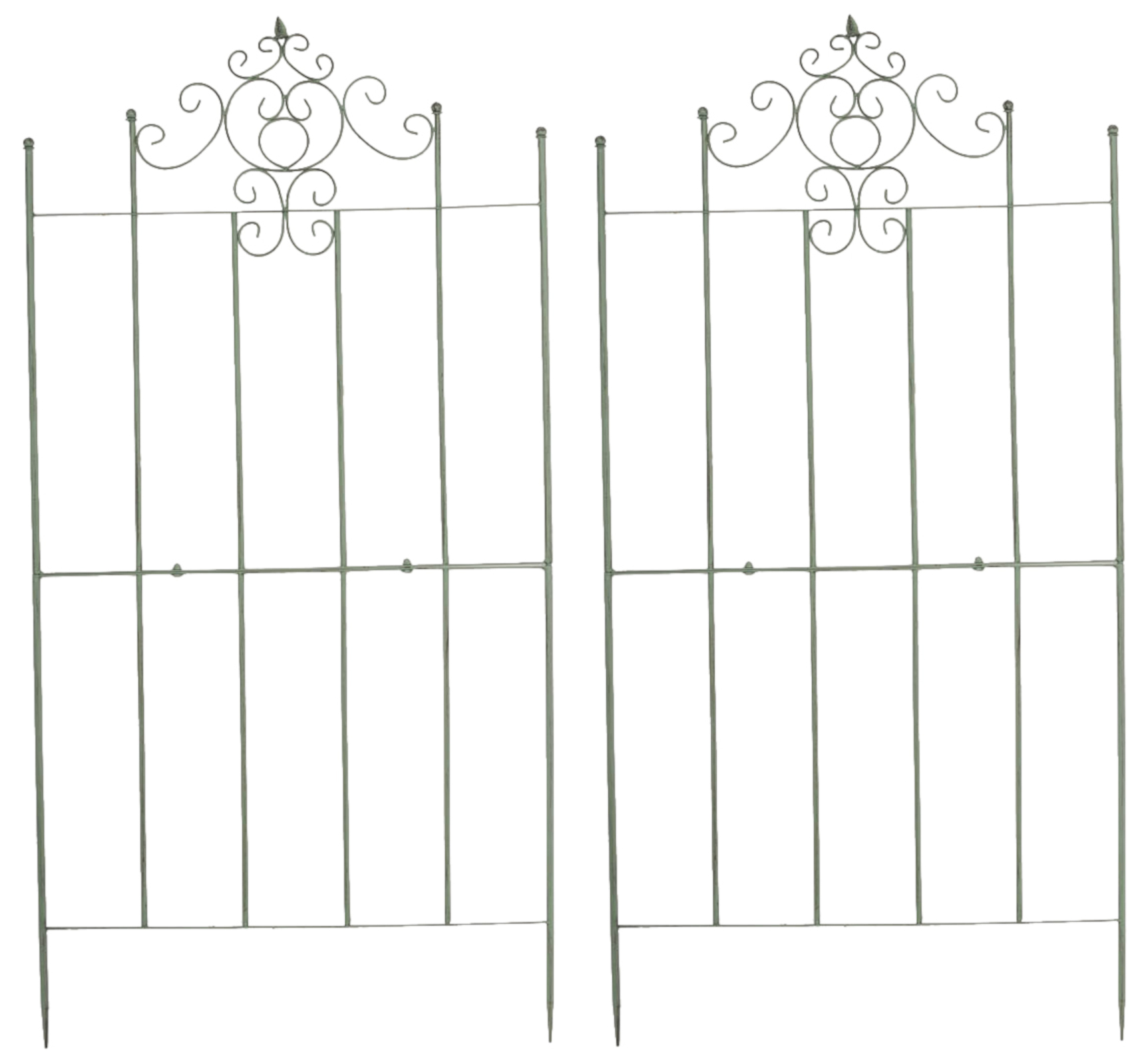 2x Mřížka na popínavé rostliny Paula - 180 x 85,5 cm - Zelená antik