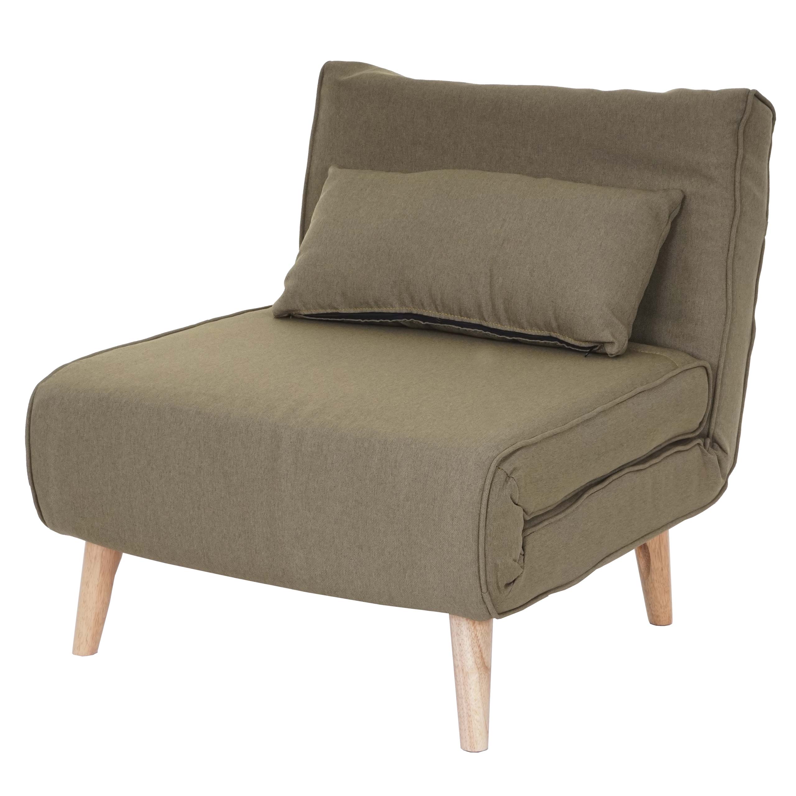 Rozkládací polohovatelné křeslo na spaní HWC-D35, látka/textil - zelená