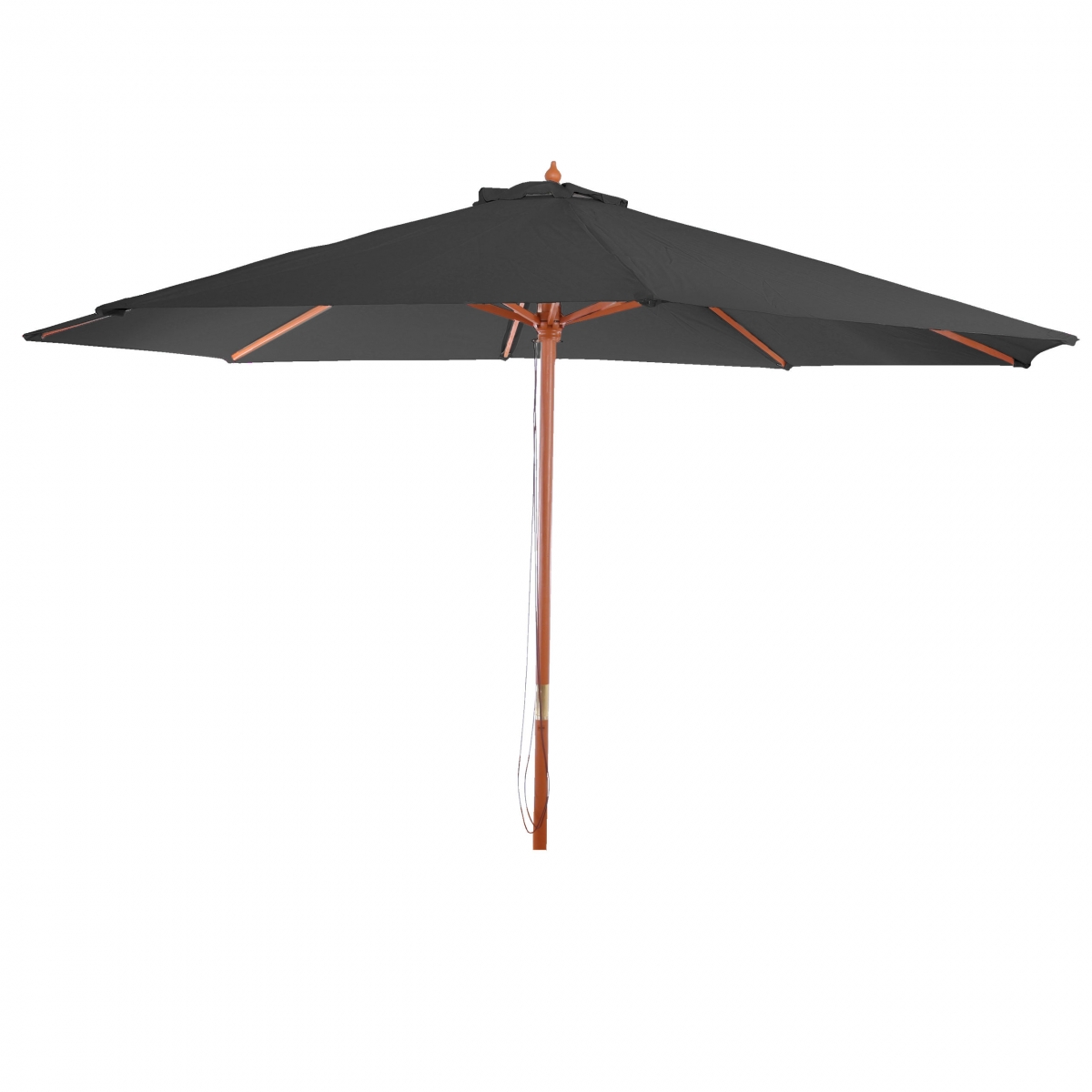 Slunečník Florida Ø 3,5m - polyester/dřevo - antracit