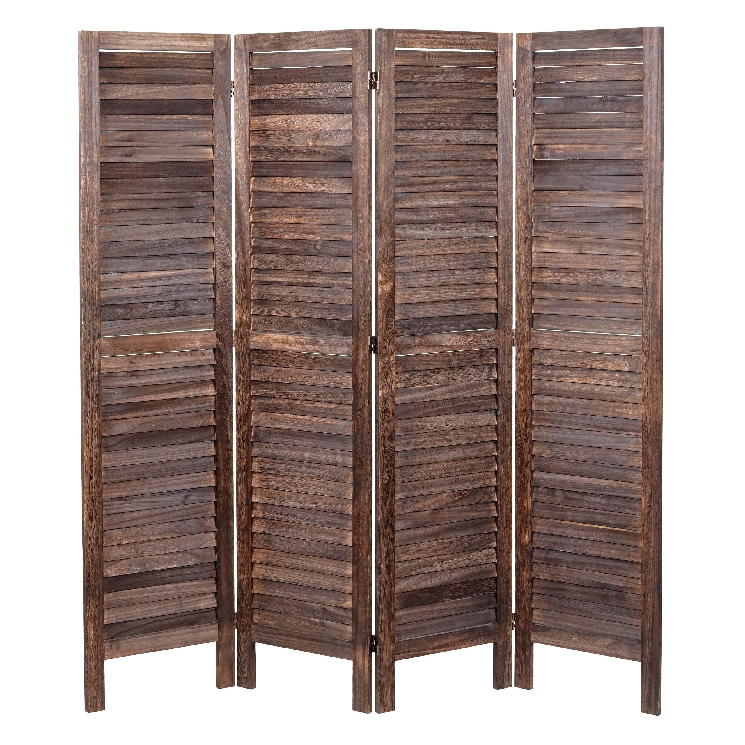 Paraván HWC-G30 - 170 × 162 cm - hnědá