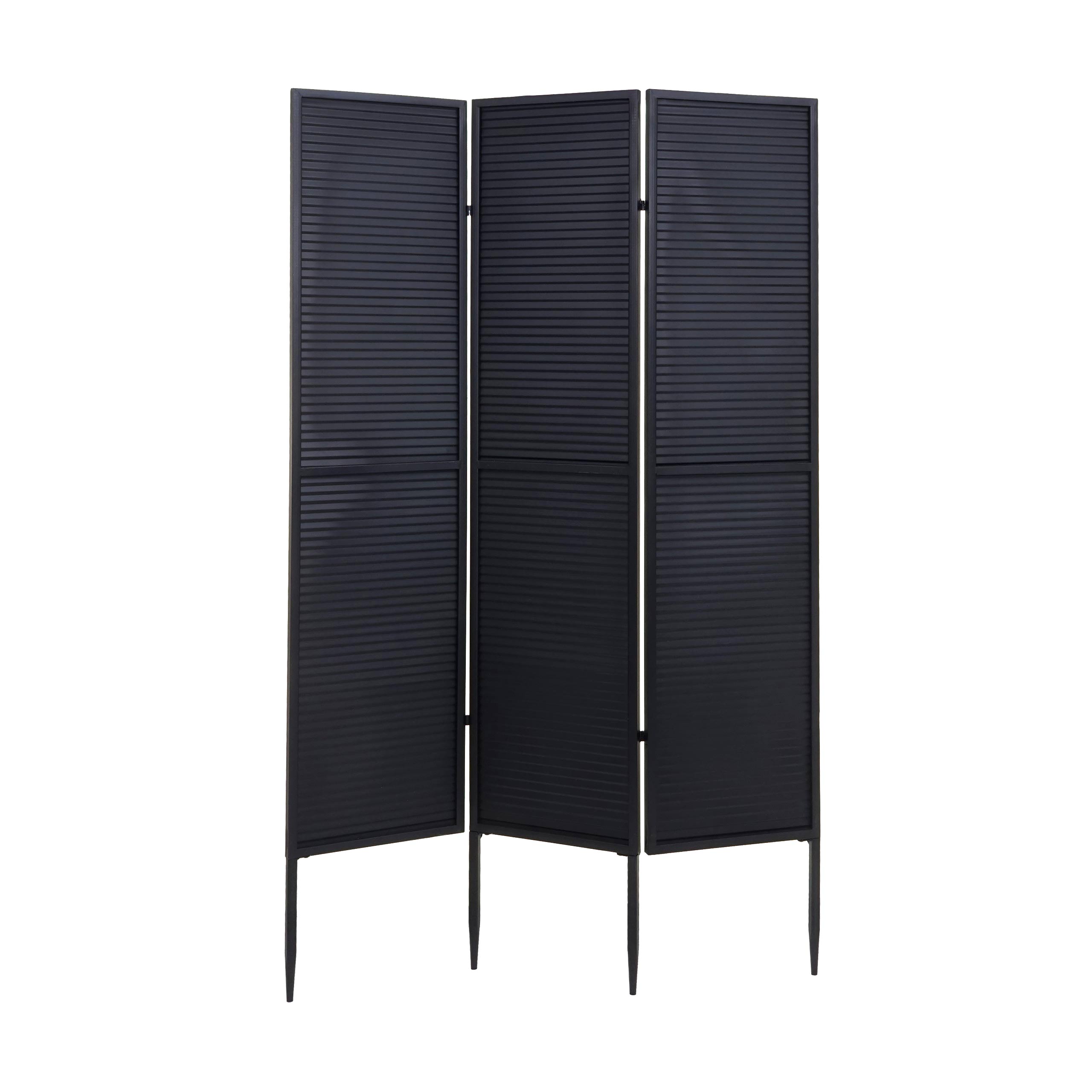 Zahradní paraván HWC-J14, kovový - 200 × 121 cm - černá