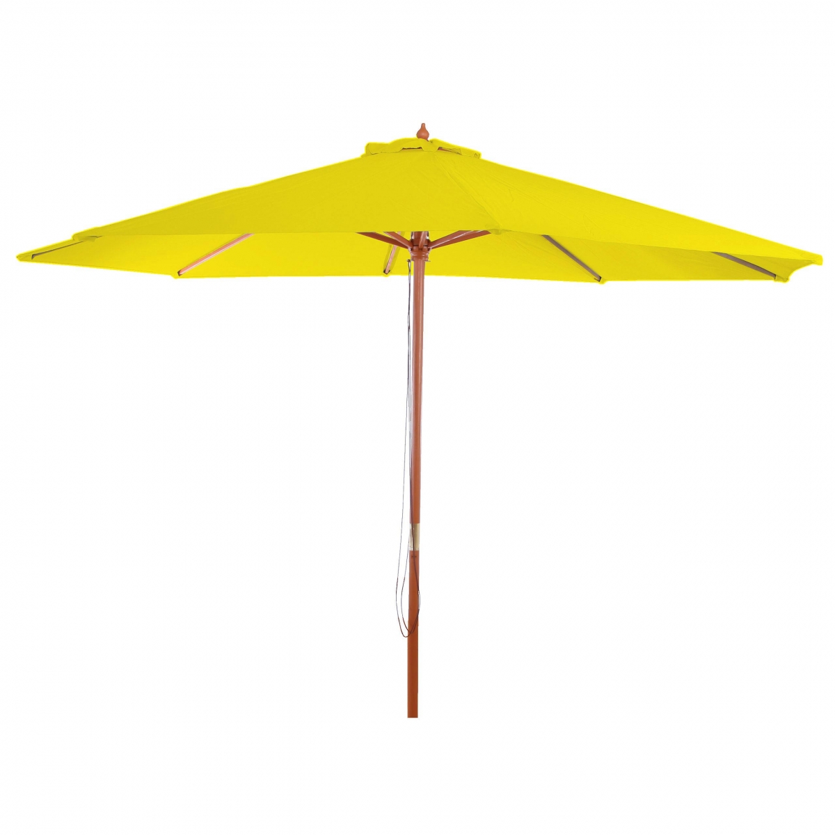 Slunečník Florida Ø 3,5m - polyester/dřevo - žlutá