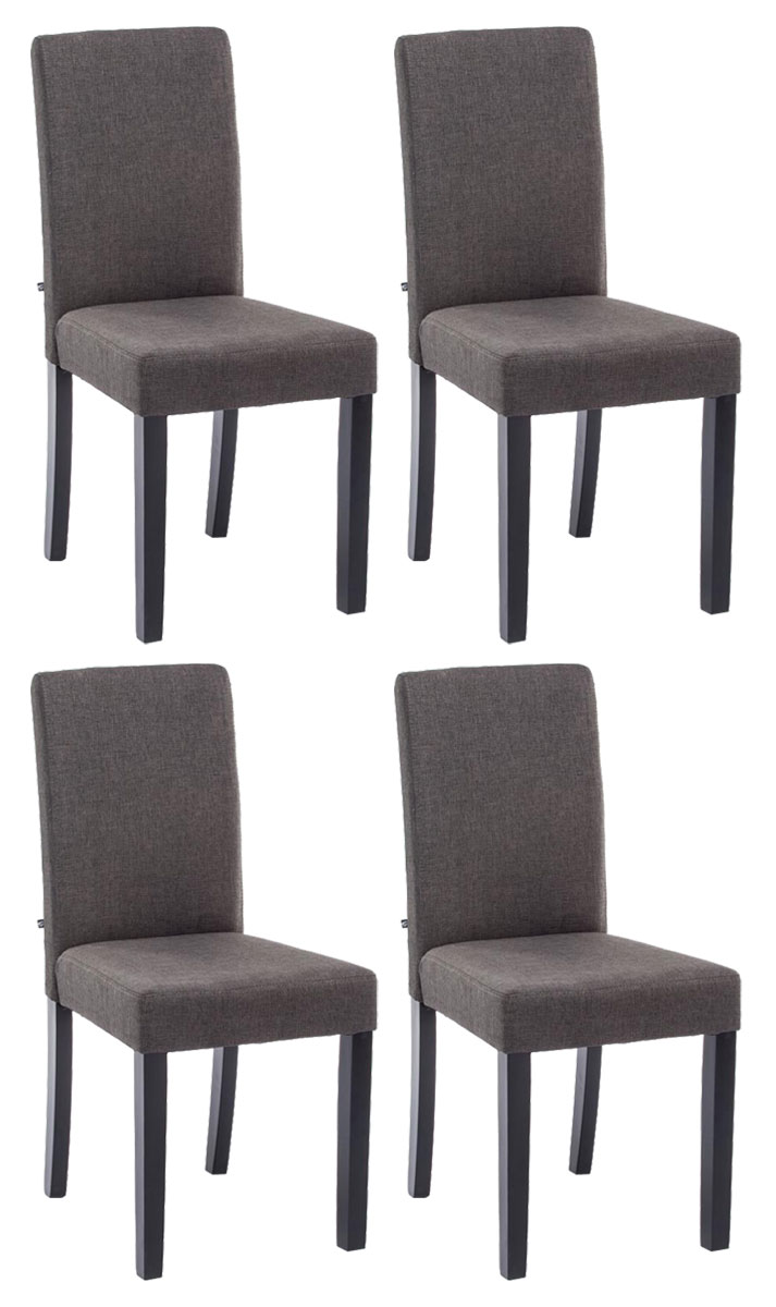 Jídelní židle Inn (SET 4 ks) - látka, nohy černé - Tmavě šedá
