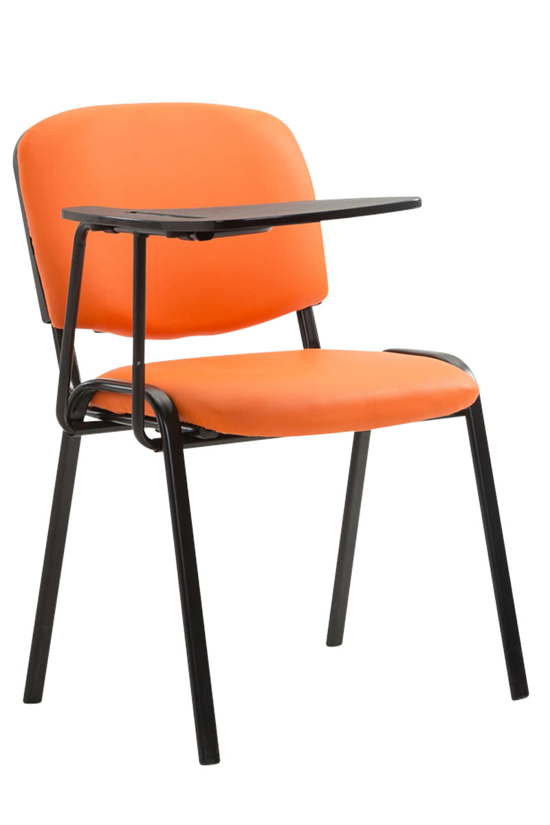 Židle Ken se skládacím stolem koženka - oranžová