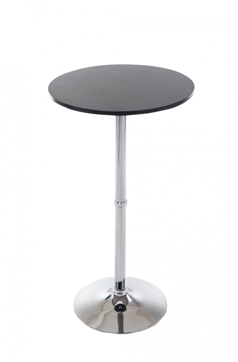 Barový stůl kulatý DS25199, černý / rám chrom - v108 x Ø60 cm