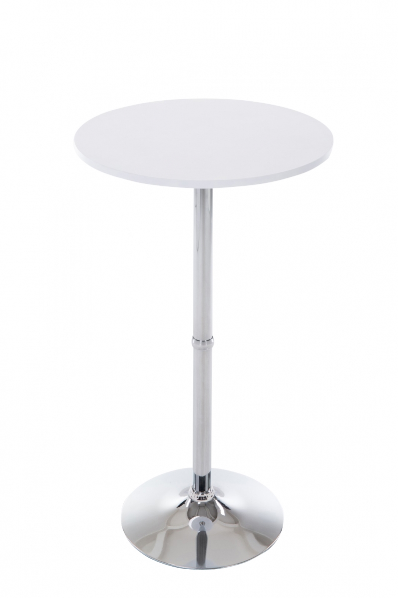 Barový stůl kulatý DS25199, rám bílý / chrom - v108 x Ø60 cm