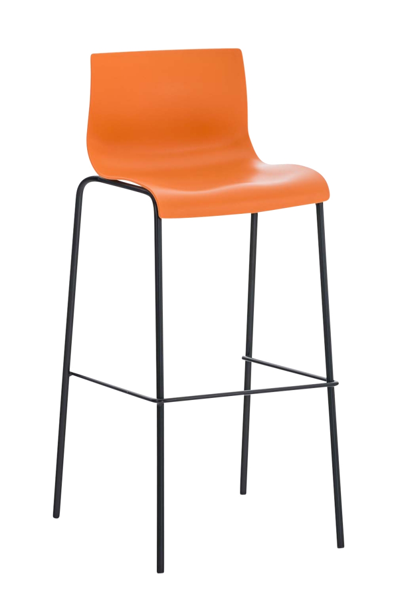 Barová židle Hoover - plast, kovové nohy černé - Oranžová
