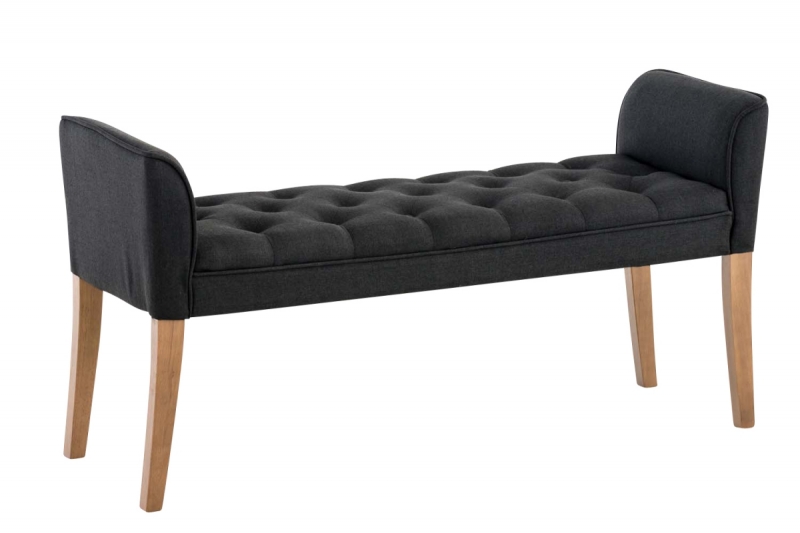 Lavice Cleopatra Chaiselongue látka, nohy antik světlé - Tmavě šedá