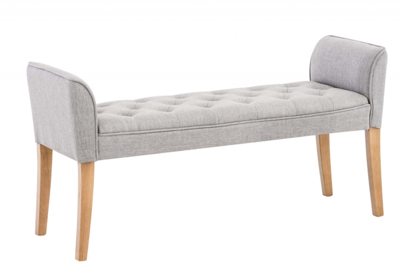 Lavice Cleopatra Chaiselongue látka, nohy antik světlé - Světle šedá