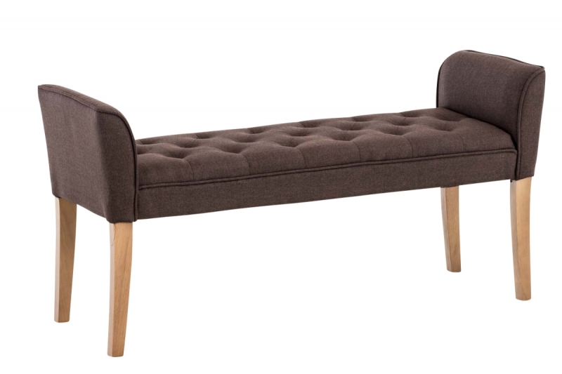Lavice Cleopatra Chaiselongue látka, nohy antik světlé - Hnědá