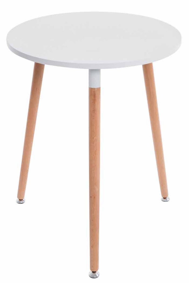 Jídelní stůl kulatý dřevěný Amalia natura - v75 x Ø60 cm - Bílá