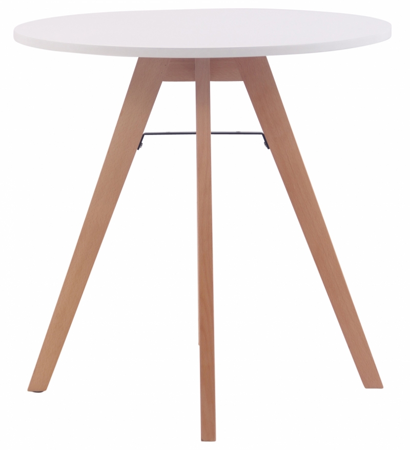 Jídelní stůl kulatý Viktor 75, nohy natura - v75 x Ø75 cm - Bílá