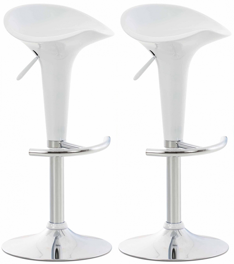 Plastová barová židle Shine bílá (SET 2 ks) - Bílá