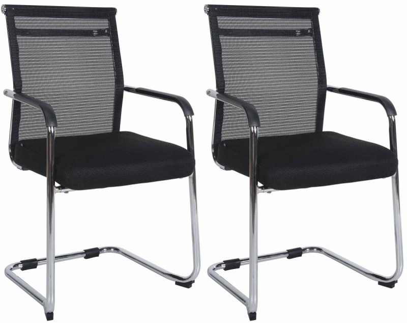 Set 2 křesel pro návštěvníky Denny chrom rám - černá