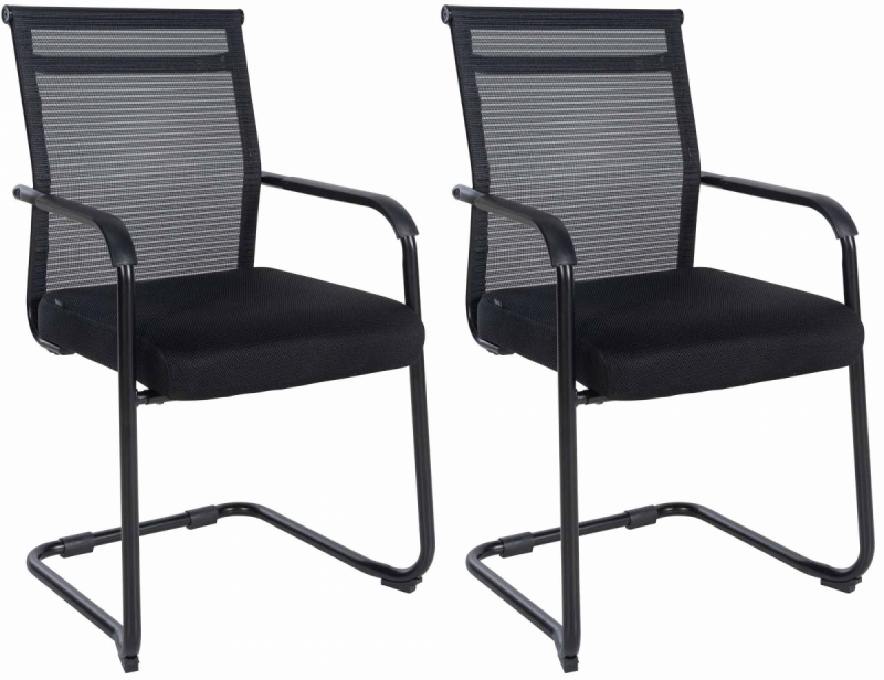 Set 2 křesel pro návštěvníky Denní černý rám - černá