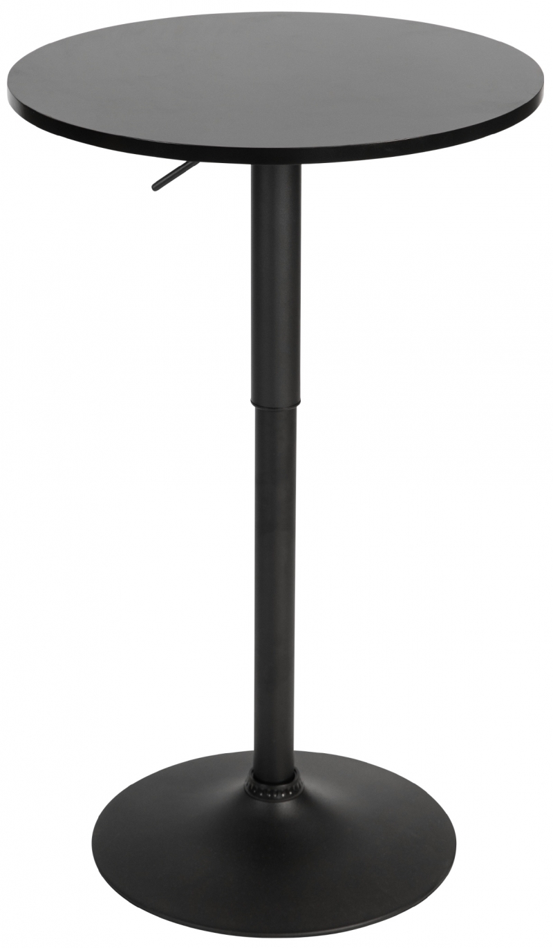 Barový stůl Lamoni  - v85-106 cm x Ø60 cm - Černá/černá