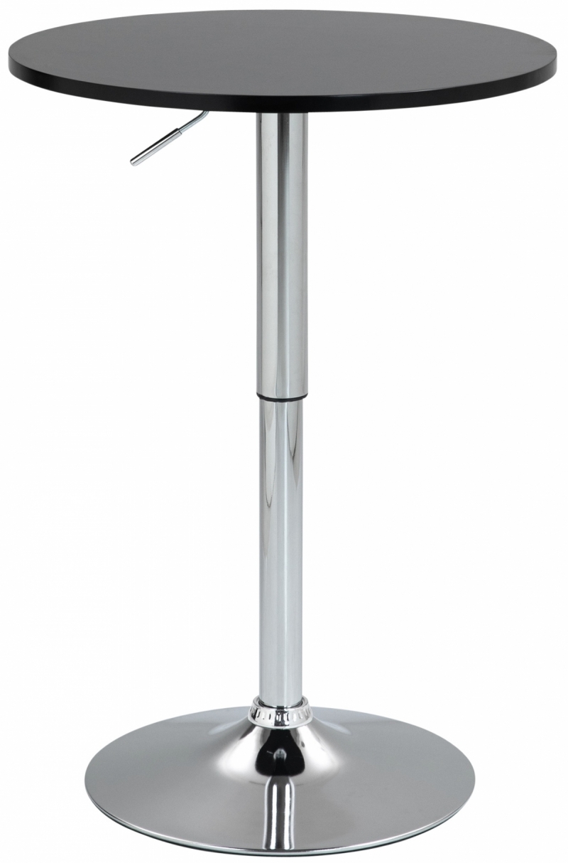 Barový stůl Lamoni - v85-106 cm x Ø60 cm - Černá