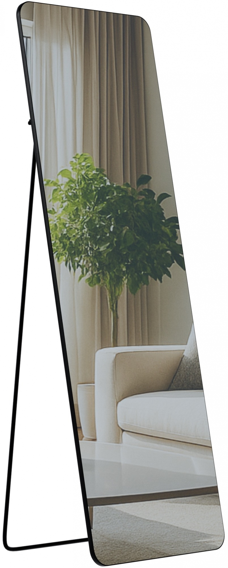 Zrcadlo Gurnee 150x50 cm - černé matné