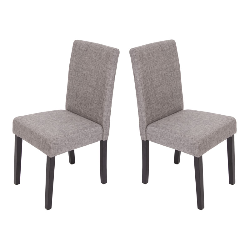 Jídelní židle Litta šedá látka (SET 2 ks) - Tmavě hnědá