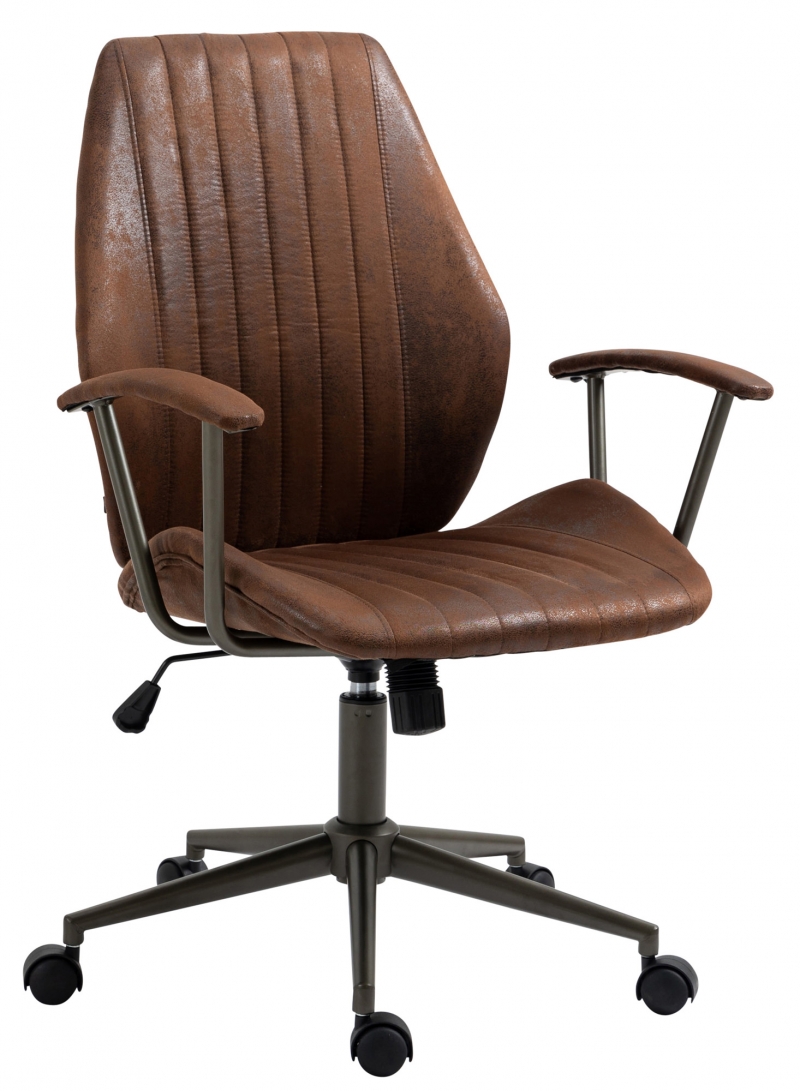 Kancelářská židle Nampa v industriálním stylu - koženka - Cognac antik