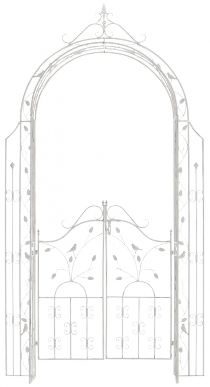 Pergola na popínavé rostliny GS22232 s brankou - Antik bílá