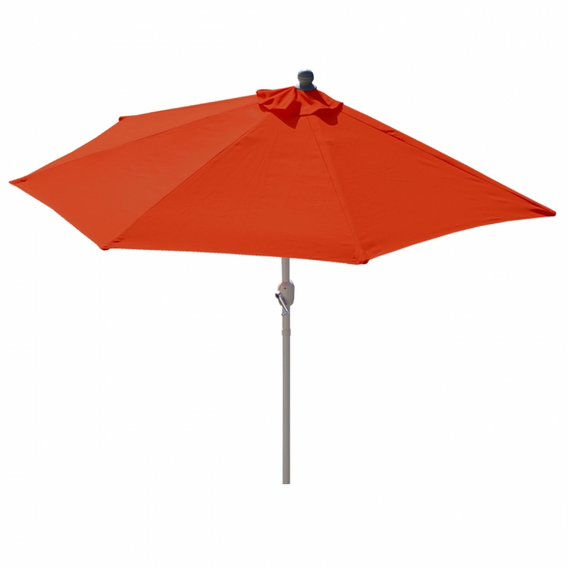 Slunečník půlkruh Parla 300 cm bez stojanu - polyester/hliník - terakota