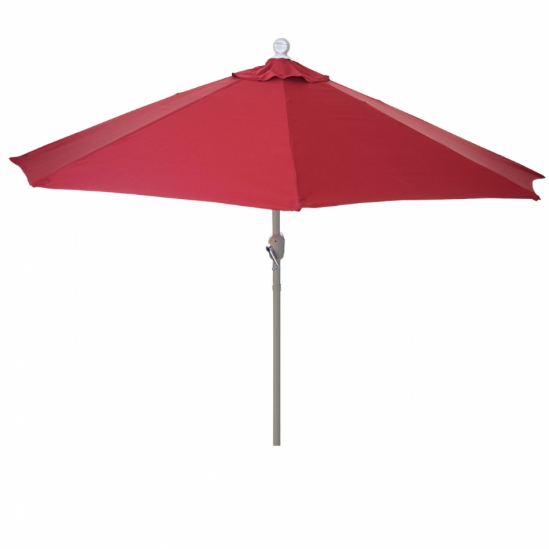 Slunečník půlkruh Parla - polyester/hliník - 270cm bordó bez stojanu