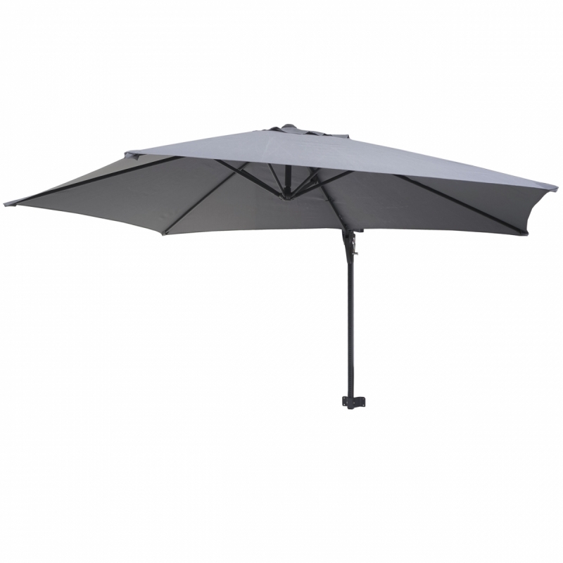 Nástěnný slunečník Casoria 3 m - polyester hliník/ocel - šedá