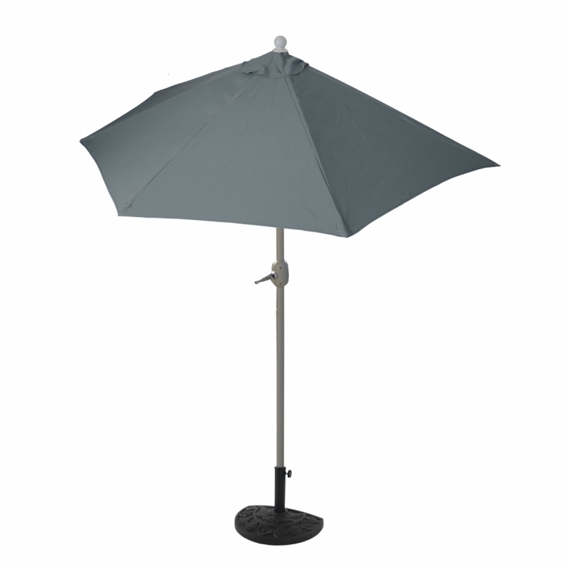 Slunečník půlkruh Parla 270 cm se stojanem - polyester/hliník - antracit