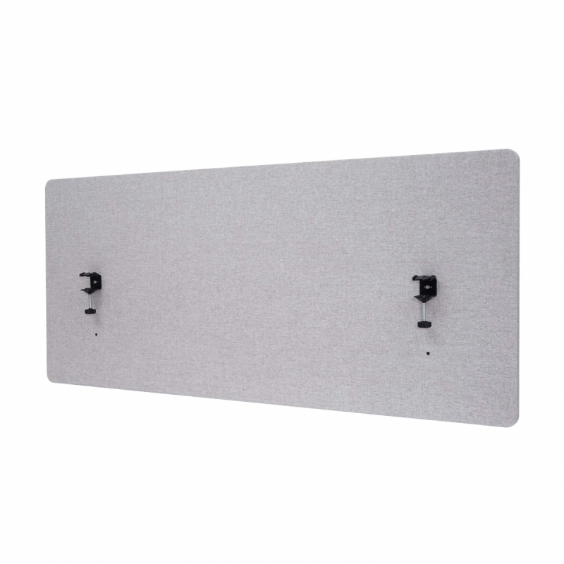 Akustický panel na stůl HWC-G75 - dvoustěnná látka/textil - 60x140 - šedá