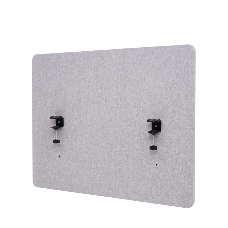 Akustický panel na stůl HWC-G75 - dvoustěnná látka/textil - 60x75cm - šedá