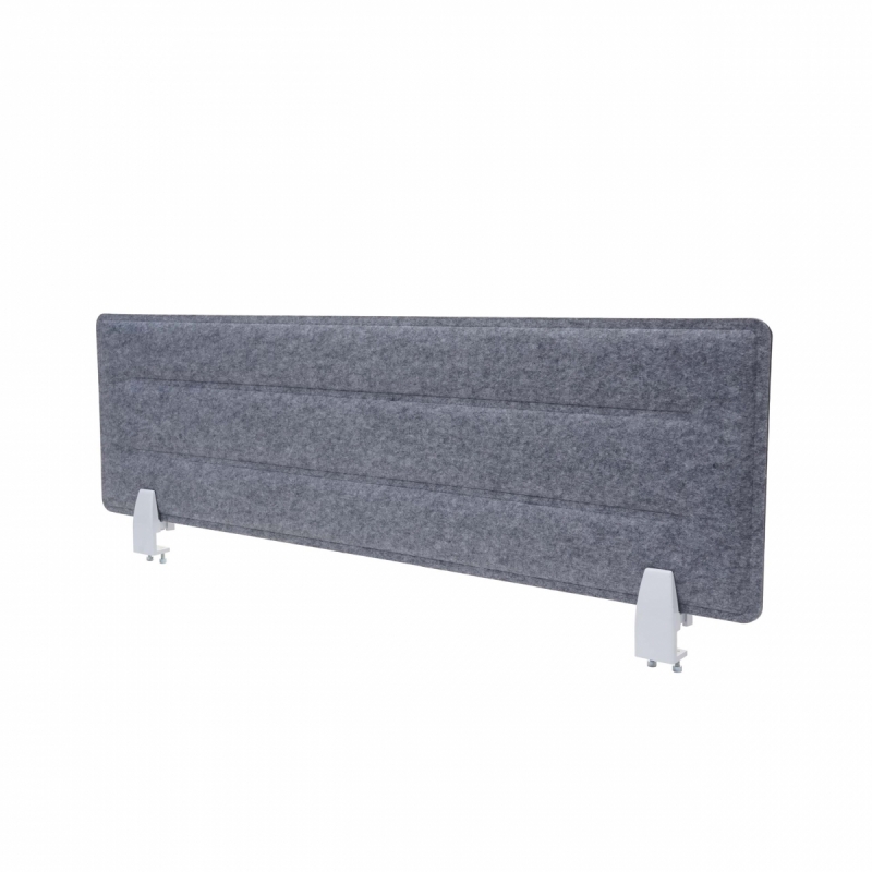 Akustický panel na stůl HWC-G76 - tkanina/textil s reliéfem - 100x30cm - šedá