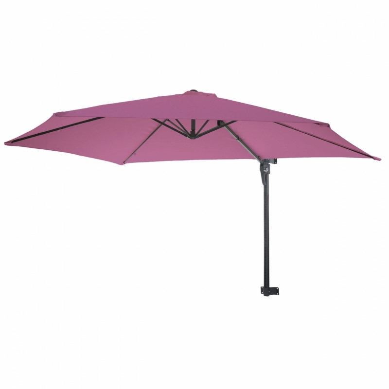 Nástěnný slunečník Casoria 3 m - polyester hliník/ocel - levandulově červená