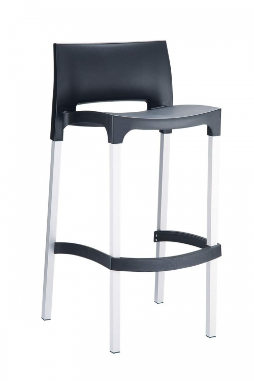Plastová barová židle DS10128899 - Černá