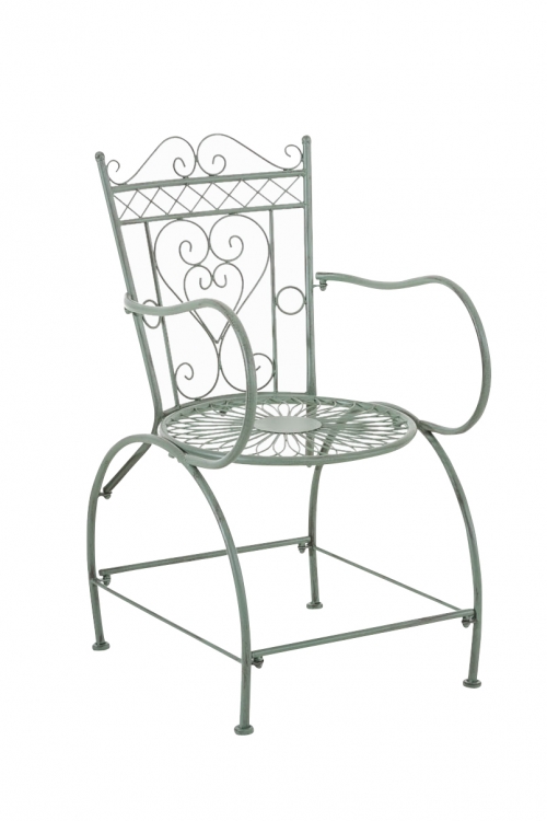 Kovová židle Sheela s područkami - Zelená antik