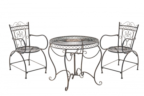 Souprava kovových židlí a stolu Sheela (SET 2 + 1) - Bronzová
