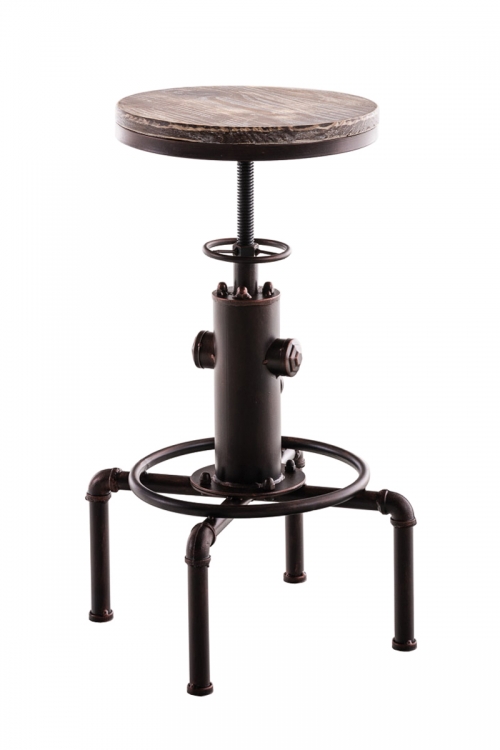 Kovová barová židle Lumo v industriálním stylu - Bronzová