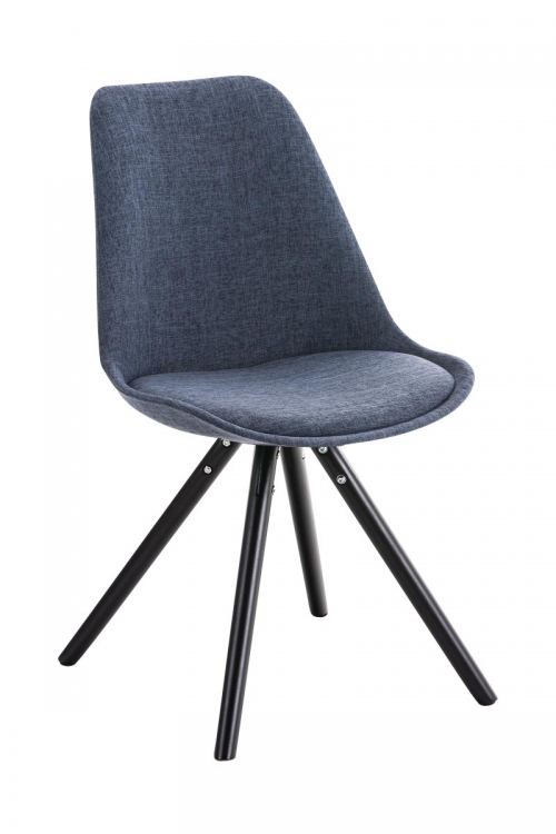 Židle P.LEG látka, nohy round černé - Modrá