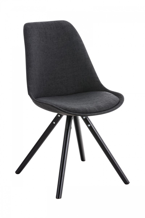 Židle P.LEG látka, nohy round černé - Tmavě šedá