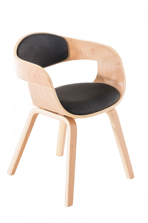 Židle King, dřevěné nohy natura - Černá