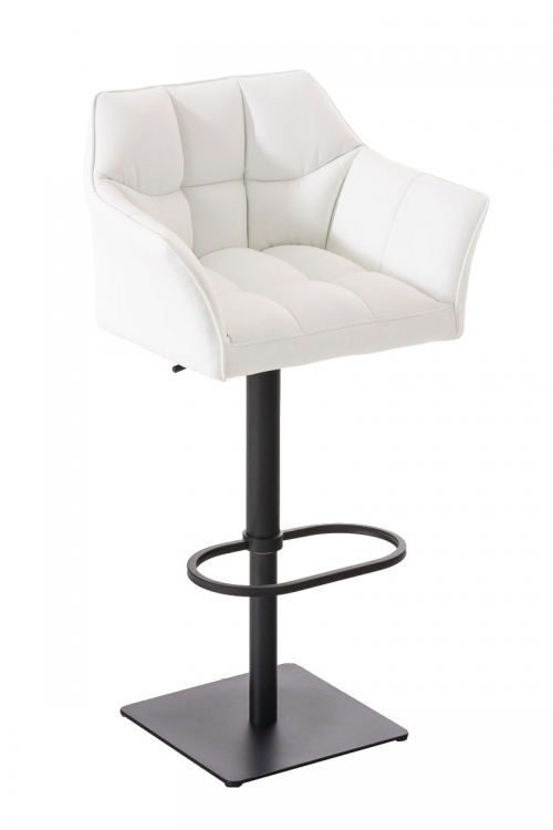 Barová židle Damas B1 ~ koženka, černý rám - Bílá