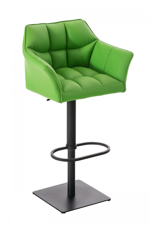 Barová židle Damas B1 ~ koženka, černý rám - Zelená