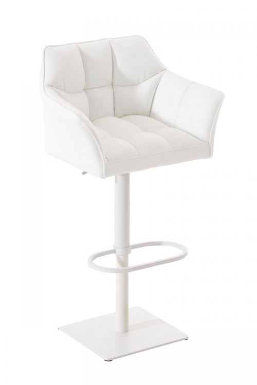 Barová židle Damas W1~ koženka, bílý rám - Bílá