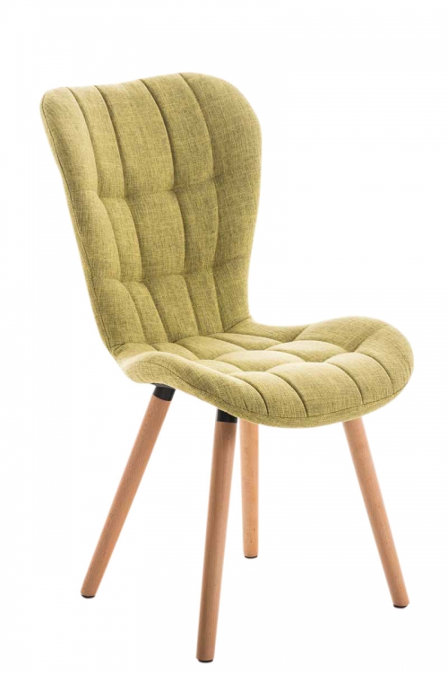 Židle Elda ~ látka, dřevěné nohy natura - Zelená