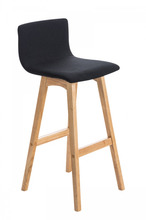 Barová židle Taun látka, nohy natur - Černá