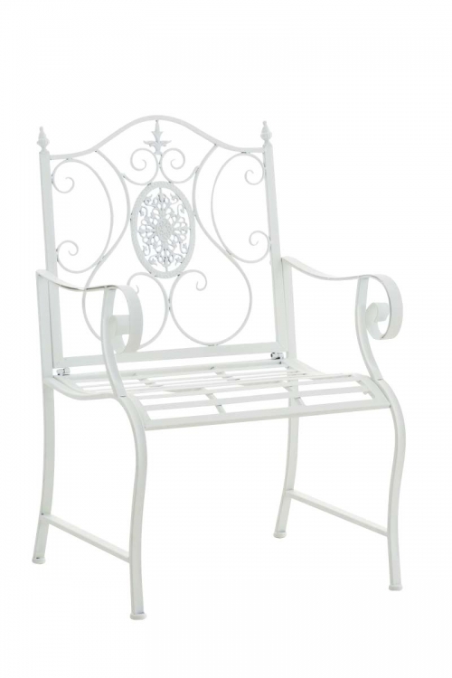 Kovová židle Punjab s područkami - Bílá